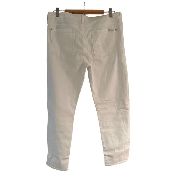 7 For All Mankind White Kimmie Crop - 32 - Picture 2 of 7